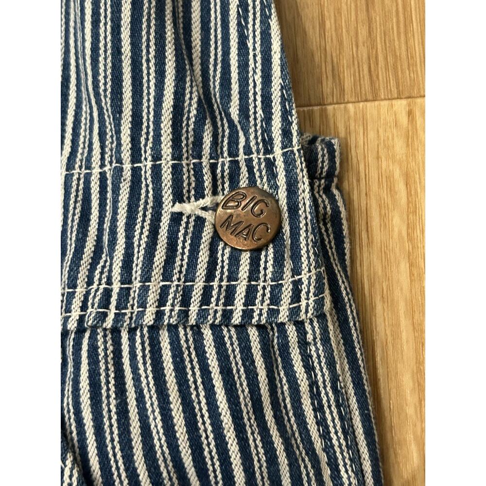 Vintage Big Mac Hickory Stripe Railroad Overalls Union Made USA 4 XS - - Picture 4 of 8